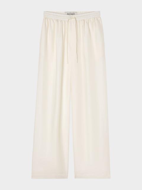 Wide-Leg Silk Trousers