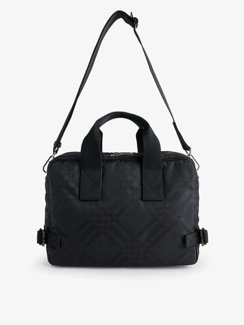 Burberry Check-pattern nylon-blend briefcase