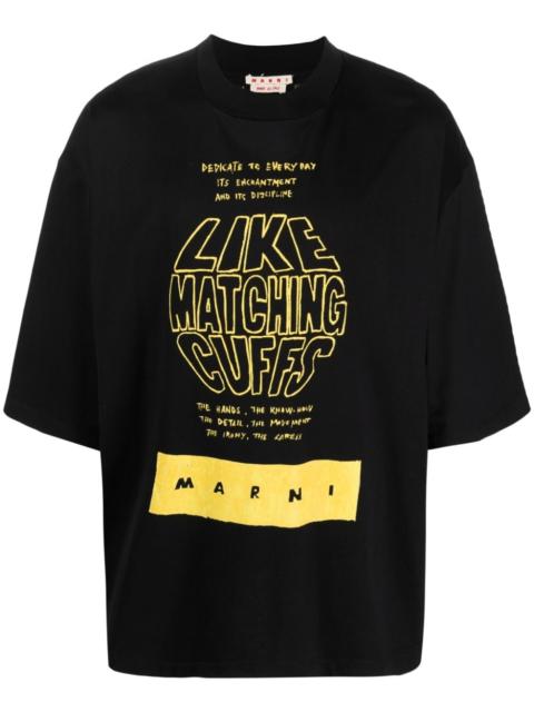 Marni slogan-print cotton T-shirt