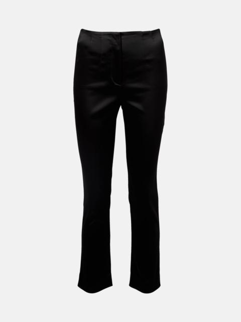 VERONICA BEARD Stila cropped high-rise satin slim pants