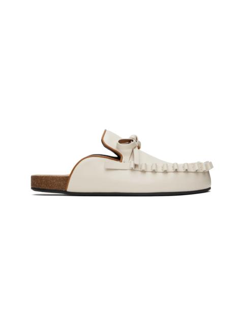 JW Anderson Off-White Ruffle Loafer Leather Mules
