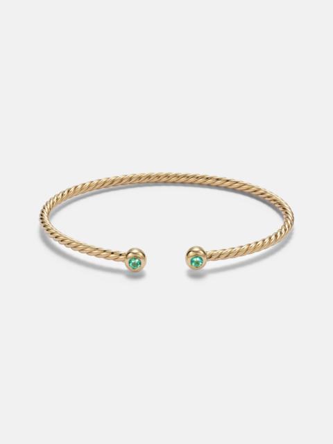 DAVID YURMAN Cablespira® Flex Micro 18kt gold cuff bracelet with emeralds
