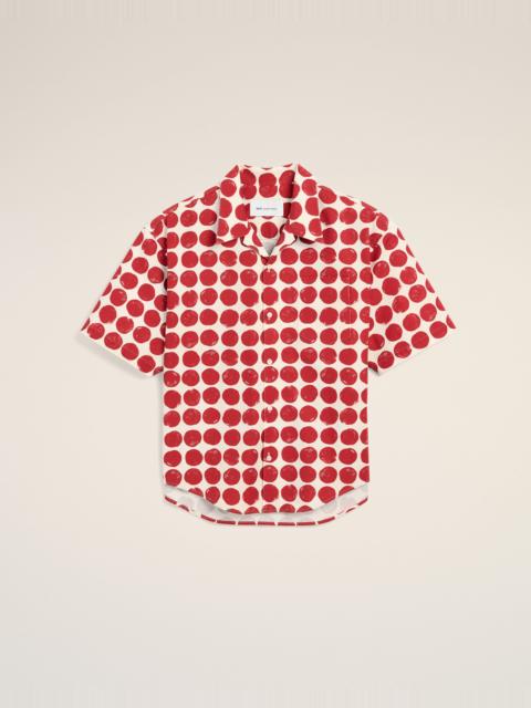AMI Paris RED POLKA-DOT BOXY COTTON SHORT-SLEEVE SHIRT