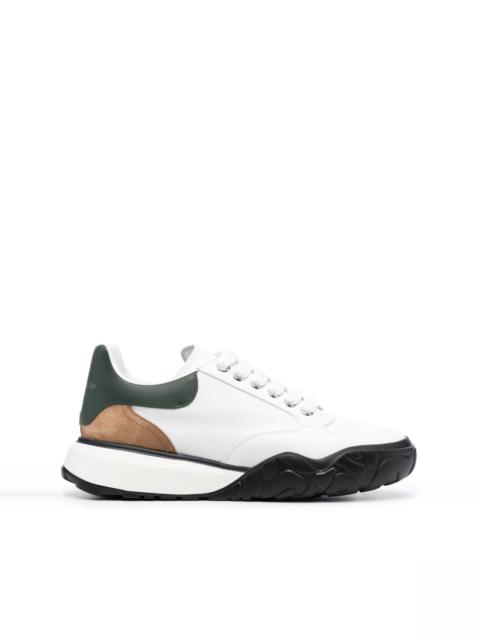 colour-block leather low-top sneakers