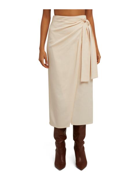 MSGM Coarse viscose midi skirt with wrap design