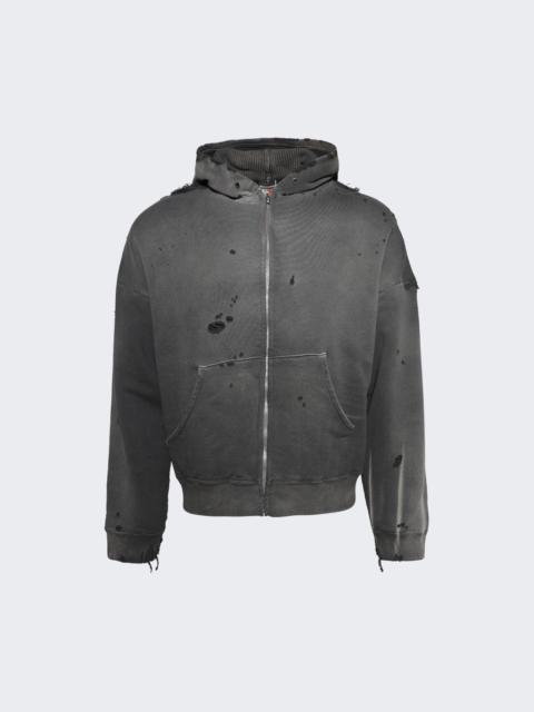 SAINT M×××××× Zip Up Hoodie Charcoal