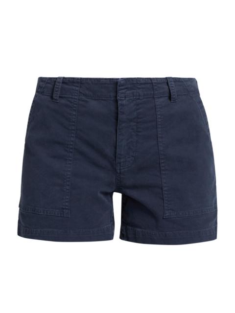 NILI LOTAN Women's Utility Cotton Cargo Shorts - Vintage Washed Admiral Blue