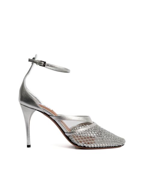 Alaïa 90mm Infradito metallic-mesh ankle-strap sandals