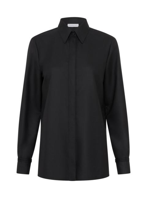 GABRIELA HEARST Cruz Shirt in Black & Camel Cashmere