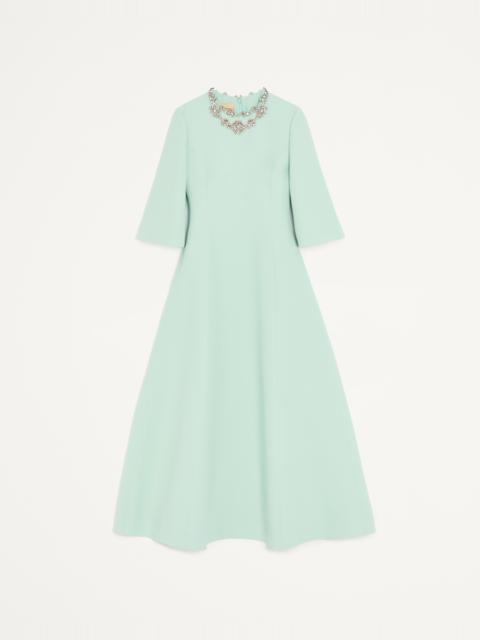 Valentino CREPE COUTURE EMBROIDERED MIDI DRESS