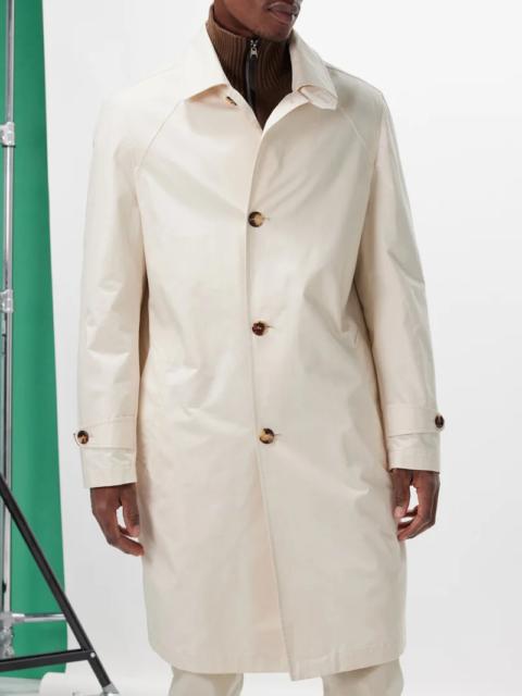 Cotton-blend gabardine car coat