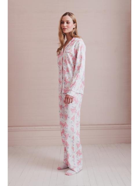 LoveShackFancy LoveShackFancy x Roller Rabbit Doily Beux Women's Long Sleeve Polo Pajama