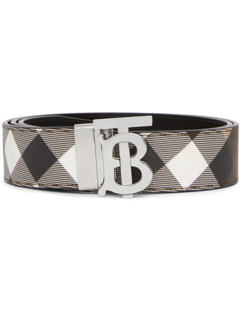 Burberry Burberry Reversible Monogram Motif Check Belt Dark Birch Brown