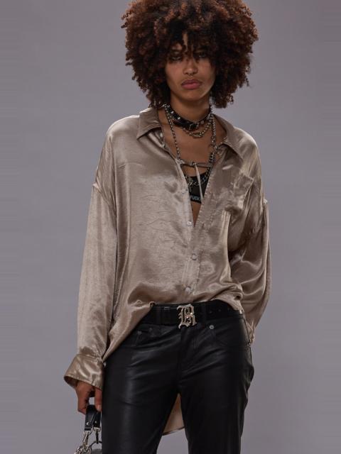 R13 DROP NECK SHIRT WITH STRAP - BEIGE