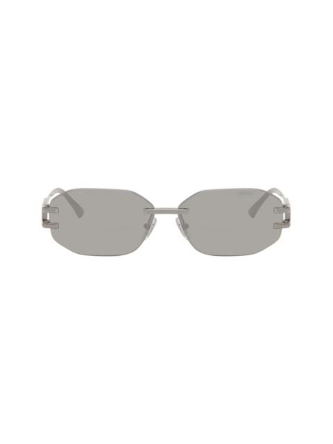 VERSACE Gunmetal Logo Plaque Sunglasses