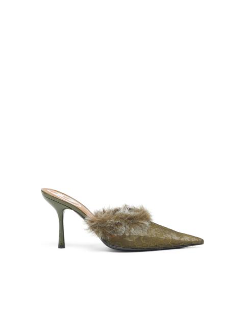 Diesel D-TEN&HALF - MULES IN NYLON WITH FUZZY TRIM
