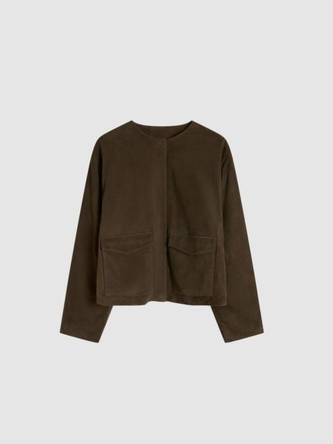 ST. AGNI Suede Utility Cocoon Bomber - Khaki