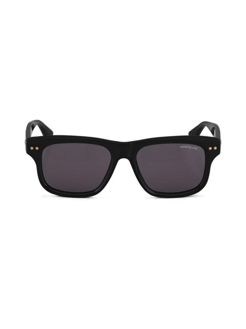 Montblanc RECTANGULAR SUNGLASSES WITH BLACK-COLORED ACETATE FRAME