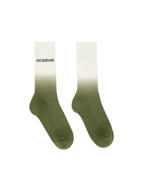 JACQUEMUS Off-White & Green Le Chouchou 'Les chaussettes Moisson' Socks