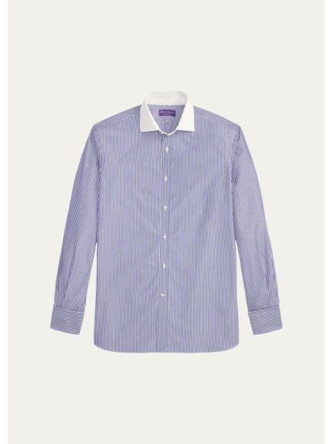 Ralph Lauren Men's Striped Poplin French Cuff Shirt