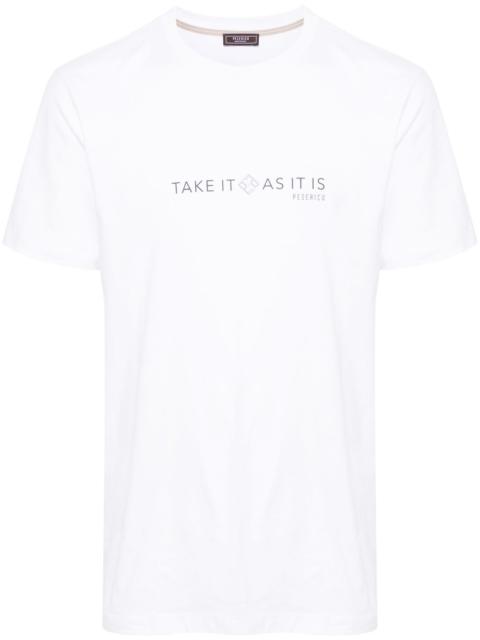 PESERICO text-print cotton T-shirt