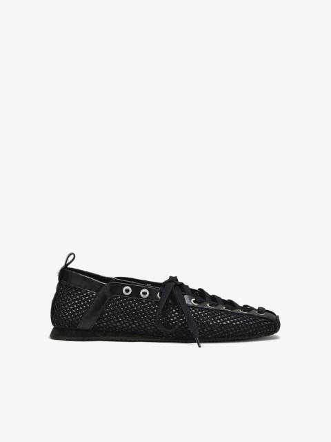 GANNI SPORTY BALLERINA IN BLACK MESH