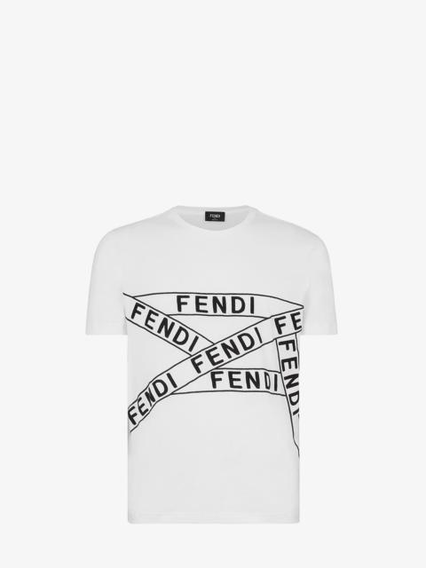FENDI White cotton T-shirt