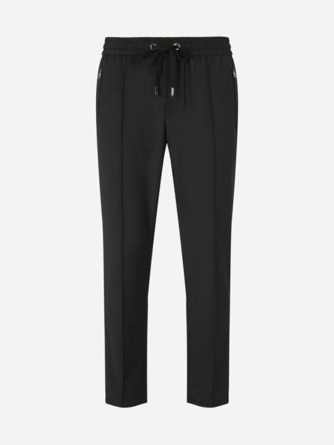 Stretch wool jogging pants