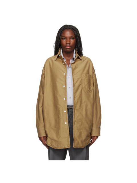 Maison Margiela Brown Padded Satin Cotton Shirt