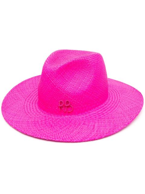 RUSLAN BAGINSKIY Embroidered-logo Straw Sun Hat