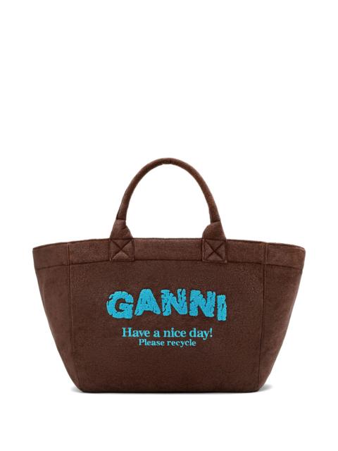 GANNI Ganni Logo-embroidered Reversibletote Bag