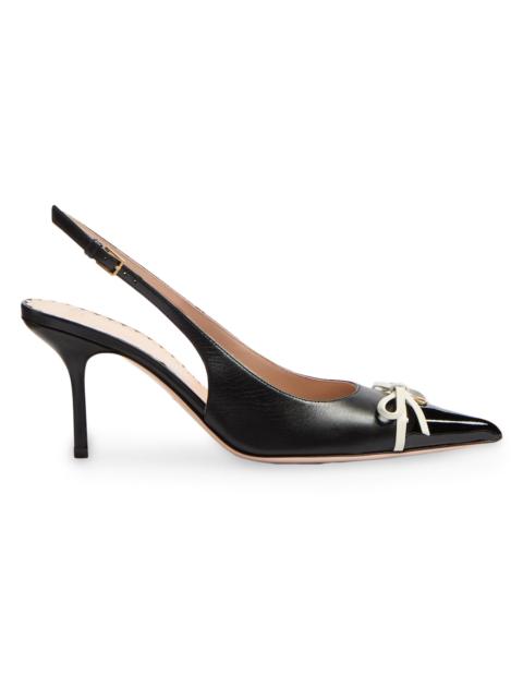 Valentino Women's Bepointy Slingback Pumps 80MM in Patent Leather - Black