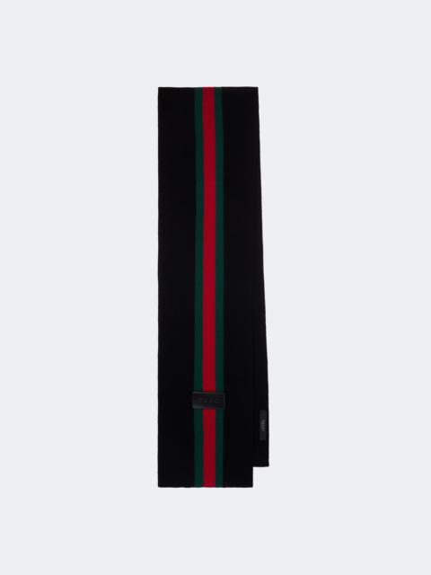 GUCCI Web Stripe wool scarf