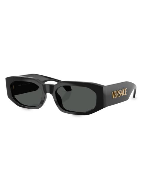 VERSACE Women's 55MM Rectangular Sunglasses - Black