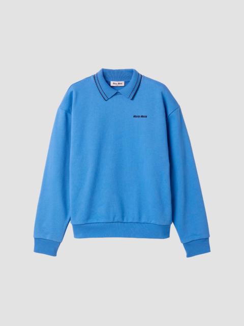 Miu Miu Women's Cotton Fleece Sweatshirt - Blue