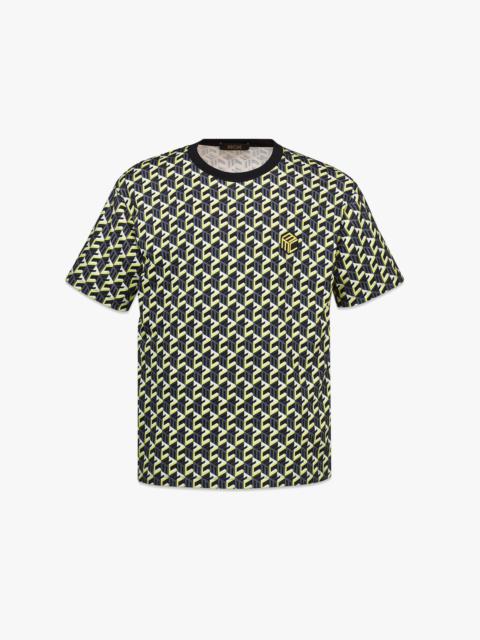 MCM Men’s Cubic Monogram Print T-Shirt in Organic Cotton