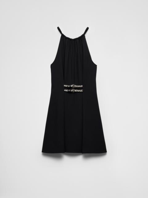 Prada Embroidered sablé mini-dress