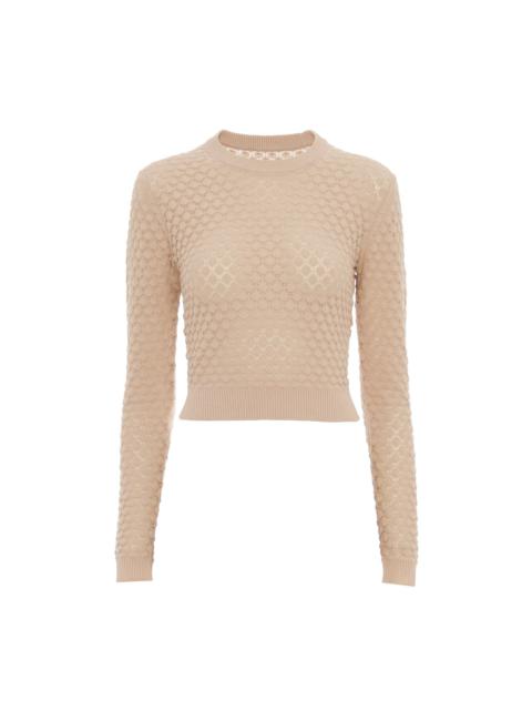 Chloé CROPPED SWEATER IN COTTON POINTELLE KNIT