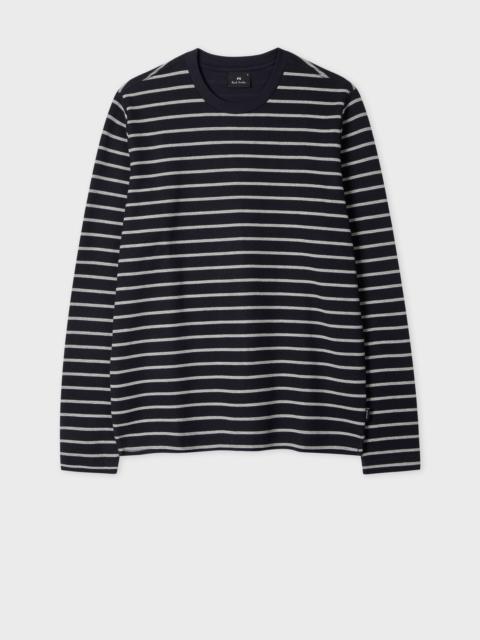 Paul Smith Navy Textured Stripe Sweatshirt