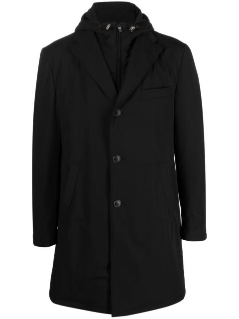 CORNELIANI single-breasted hooded lightweight jacket