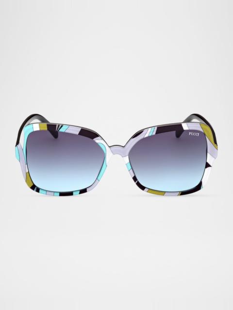 PUCCI 60mm Iride Plastic Butterfly Sunglasses