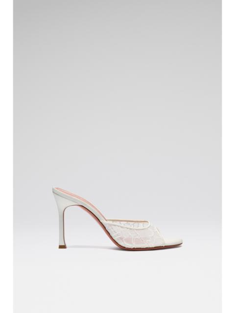 Amina Muaddi ALEXA LACE SLIPPER 95 IVORY LACE
