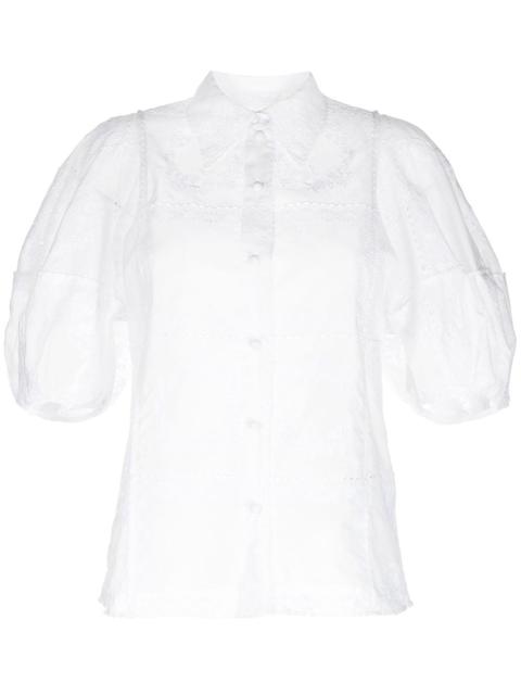 Chloé embroidered-design puff-sleeve shirt