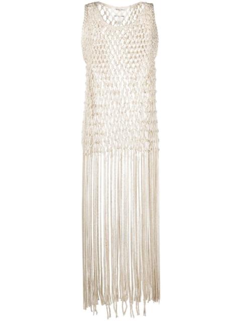 forte_forte crochet tassel-trim dress