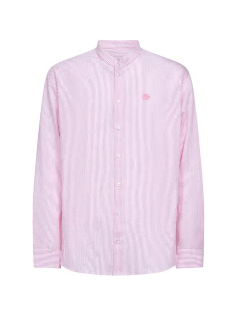 Etro logo-embroidered striped-pattern shirt