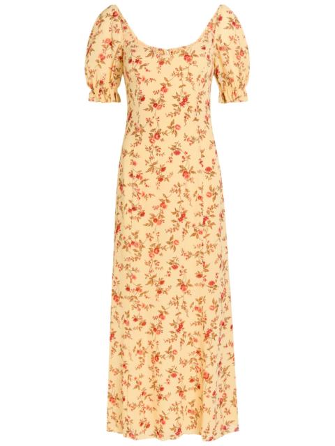 reformation afton short-sleeve a-line midi dress Reformation Afton Short-Sleeve A-Line Midi Dress at MarketFair Shoppes in  Princeton, NJ