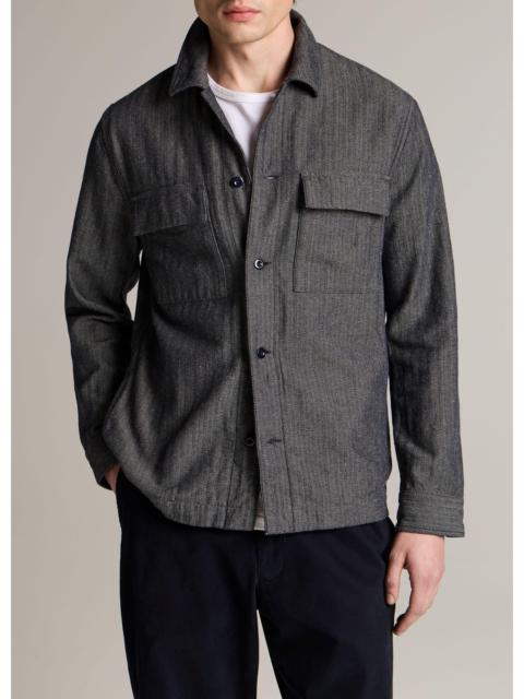 Vince Herringbone Cotton-Linen Overshirt