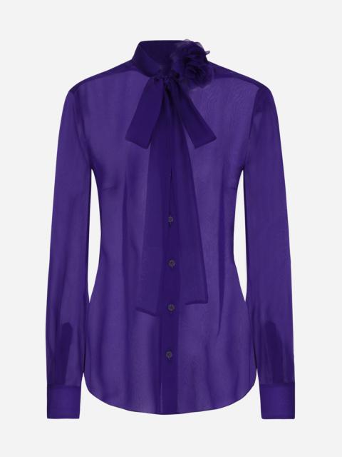 Dolce & Gabbana Chiffon shirt with flower detail
