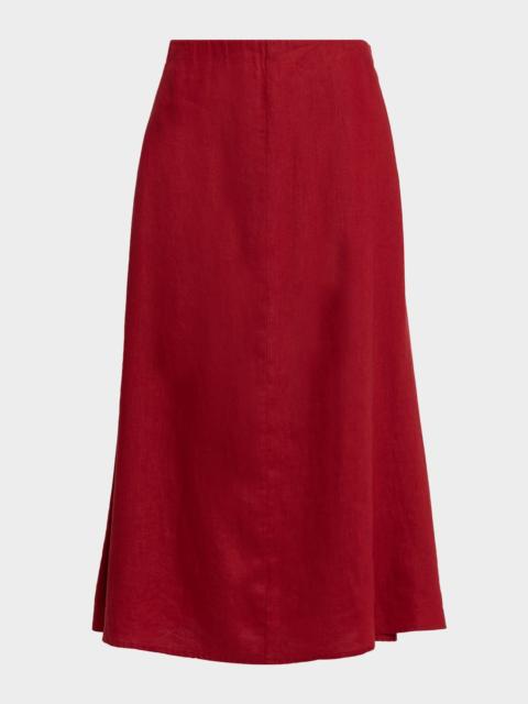 EILEEN FISHER A-Line Organic Linen Midi Skirt