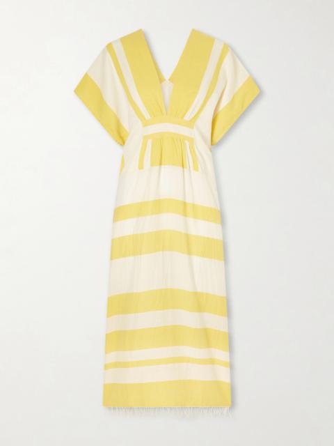 lemlem Gasira Striped Cotton-blend Maxi Dress